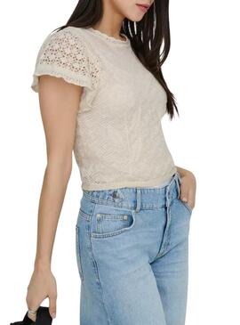 Top Only Estrella beige per donna.
