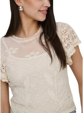 Top Only Estrella beige per donna.