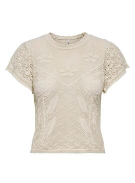 Top Only Estrella beige per donna.