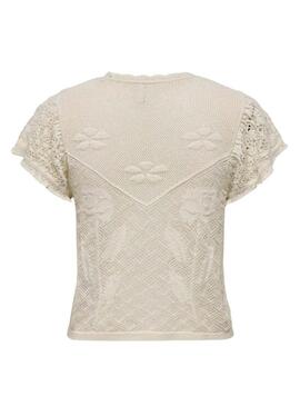 Top Only Estrella beige per donna.