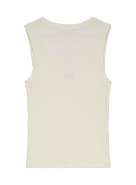 Maglietta Tommy Jeans Slim Script bianca per donna