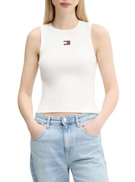 Maglietta Tommy Jeans Tank bianca per donna