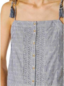 Top Pepe Jeans Agny blu per donna