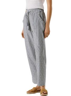 Pantaloni Pepe Jeans Claribel a righe blu per donna