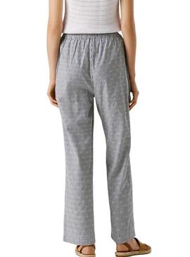 Pantaloni Pepe Jeans Claribel a righe blu per donna