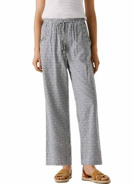 Pantaloni Pepe Jeans Claribel a righe blu per donna