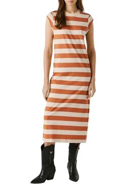 Abito Pepe Jeans viola beige e arancione per donna