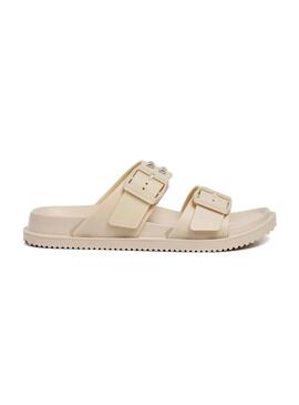 Sandali Pepe Jeans Ocean Studs beige per donna.