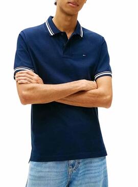 Maglia a polo Tommy Jeans Tipped blu scuro per uomo
