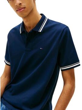 Maglia a polo Tommy Jeans Tipped blu scuro per uomo