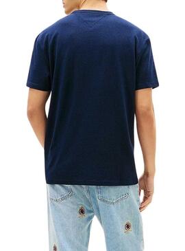 Maglietta Tommy Jeans Waffle blu per uomo