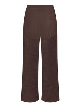 Pantaloni Only Llian Lace marrone per donna.