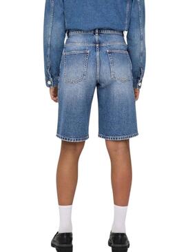 Bermuda in denim Only Mate blu per donna
