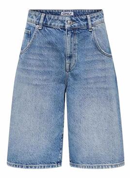 Bermuda in denim Only Mate blu per donna