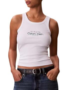 Maglietta Calvin Klein Jeans Contour bianca per donna