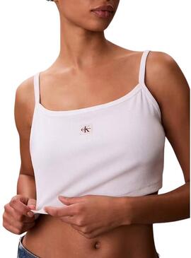 Crop Top Calvin Klein Jeans Baby bianco per donna