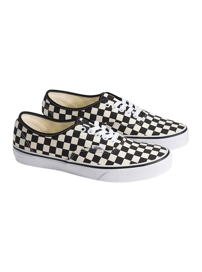 Scarpe da ginnastica Vans Authentic Check nere e bianche per uomo
