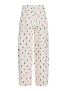 Pantaloni in denim Vila Viemma bianchi con ricami per donna
