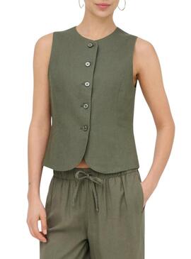 Gilet Only Goa verde per donna