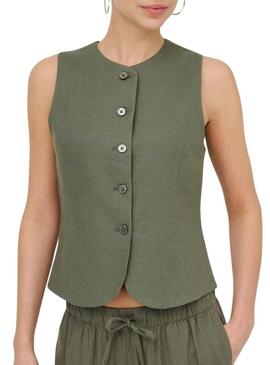 Gilet Only Goa verde per donna