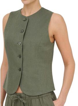 Gilet Only Goa verde per donna