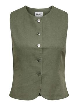 Gilet Only Goa verde per donna