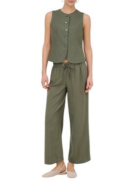 Gilet Only Goa verde per donna