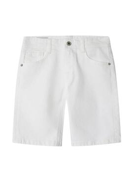Short Pepe Jeans Hacther bianco per bambino.