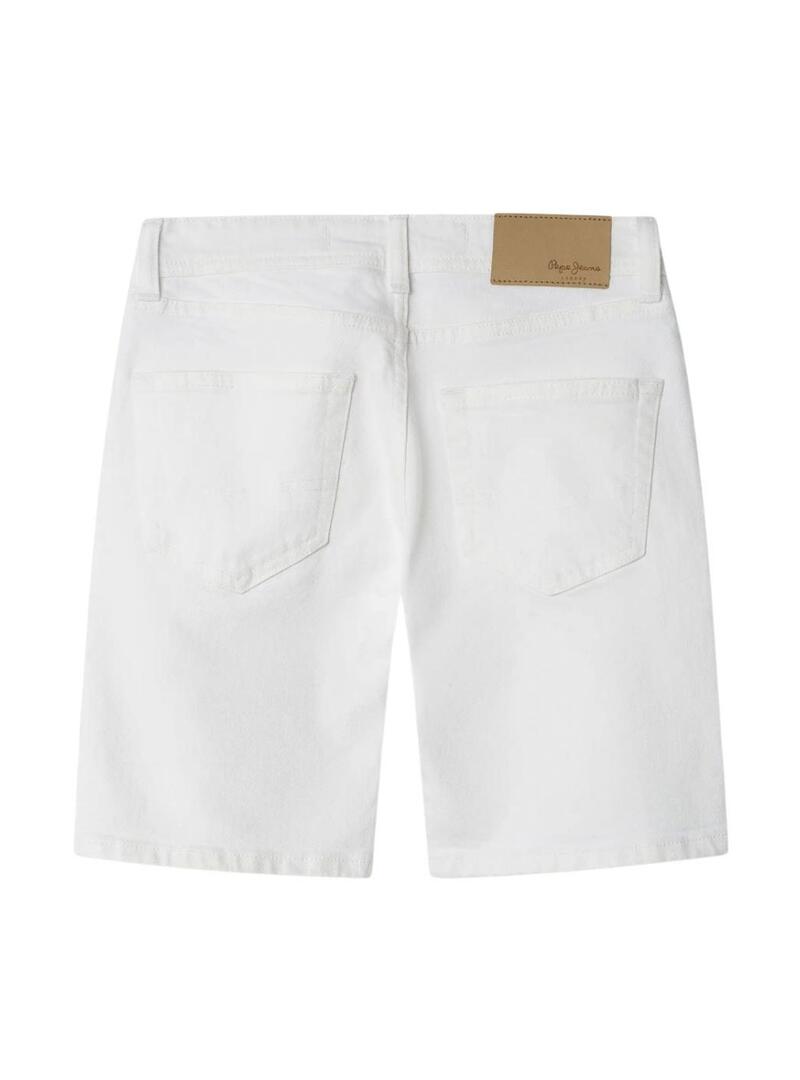 Short Pepe Jeans Hacther bianco per bambino.