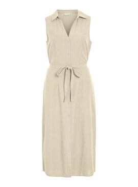 Abito Vila Viprisilla beige per donna