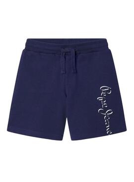Shorts Pepe Jeans Michael blu navy per ragazzo.