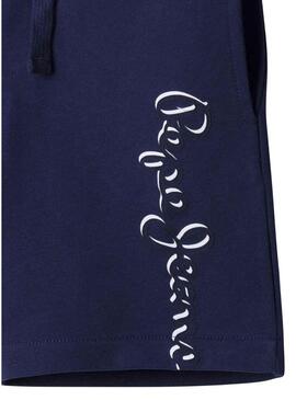 Shorts Pepe Jeans Michael blu navy per ragazzo.