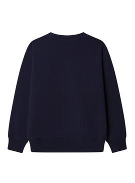 Felpa Pepe Jeans Michael logo blu scuro per bambino