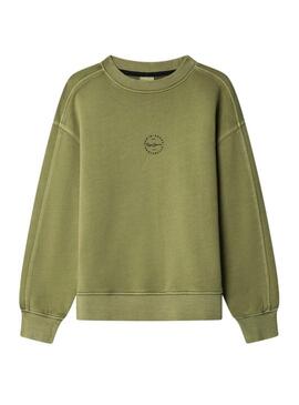 Felpa Pepe Jeans William verde kaki per bambino