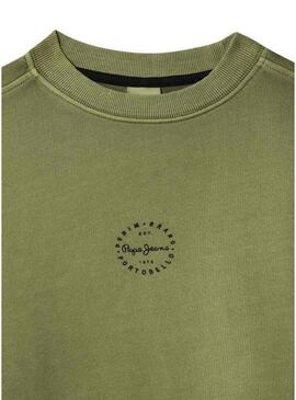 Felpa Pepe Jeans William verde kaki per bambino