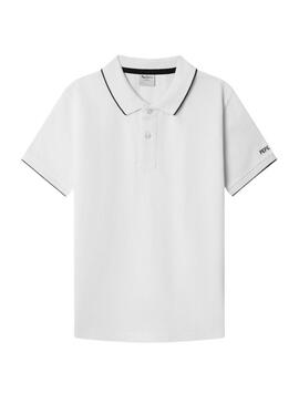 Polo Pepe Jeans Hayden bianco basico per bambino