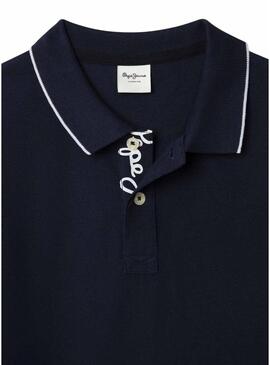 Polo Pepe Jeans Hayden di base blu marino per bambino.