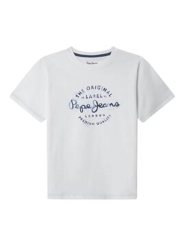 Maglietta Pepe Jeans Beckett con logo bianco per bambino