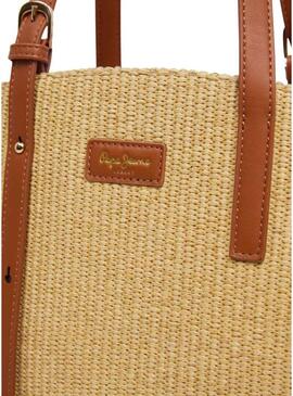 Borsa Pepe Jeans Trudy beige per donna.