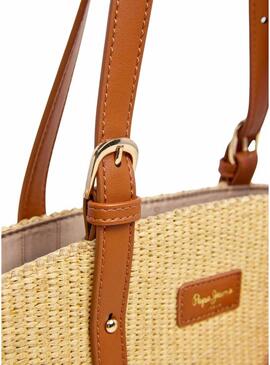 Borsa Pepe Jeans Trudy beige per donna.