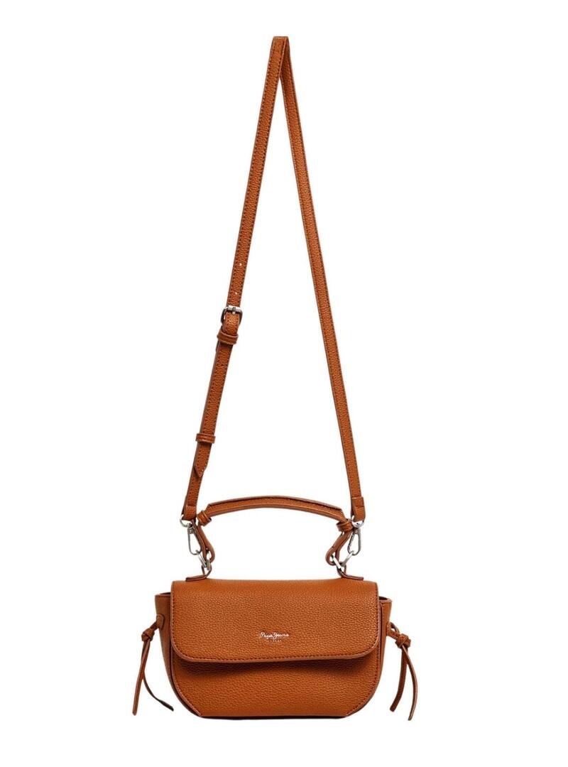 Borsa Pepe Jeans Ambra script marrone per donna