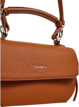 Borsa Pepe Jeans Ambra script marrone per donna