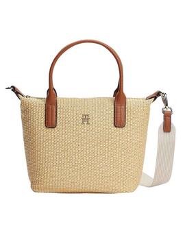 Borsa Tommy Hilfiger Popette mini rafia per donna