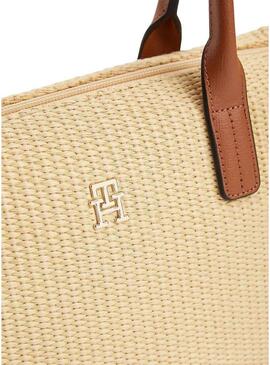 Borsa Tommy Hilfiger Popette mini rafia per donna