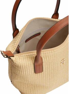 Borsa Tommy Hilfiger Popette mini rafia per donna