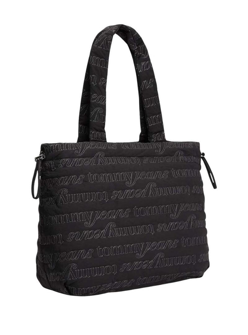 Borsa Tommy Jeans Icon nera per donna