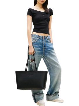 Borsa Tommy Jeans Must tote nera per donna