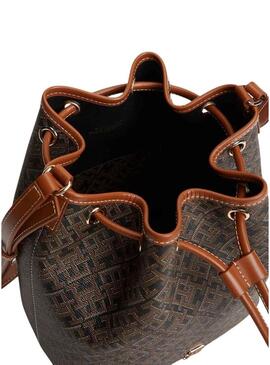 Borsa Tommy Hilfiger Monoplay Bucket marrone per donna