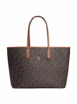 Borsa Tommy Hilfiger Monoplay Tote marrone per donna
