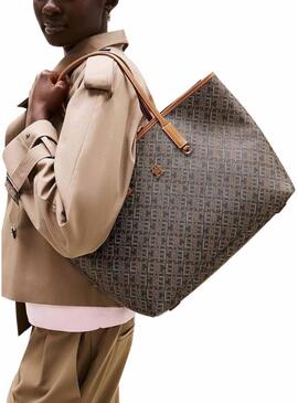 Borsa Tommy Hilfiger Monoplay Tote marrone per donna